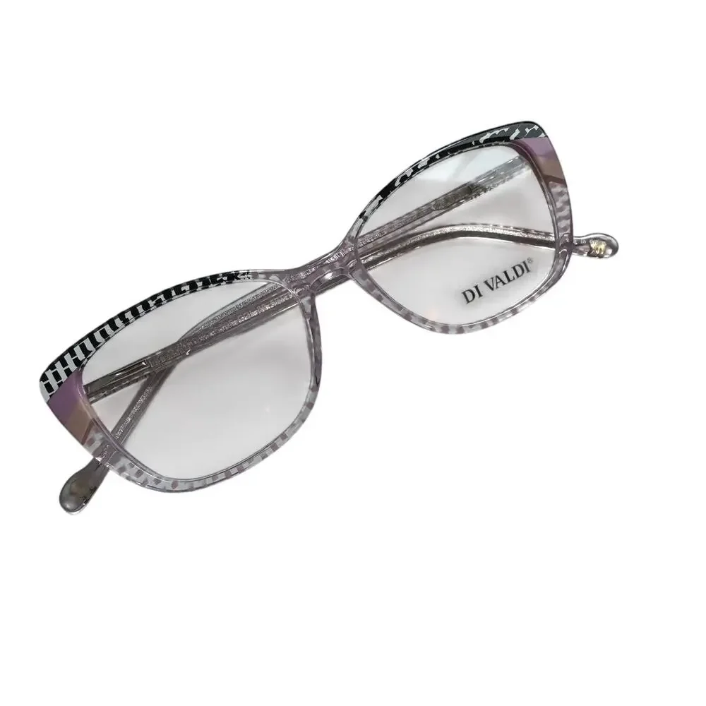NEW Di Valdi DVO8206 - Clear polka bot cat eye Eyeglasses frame